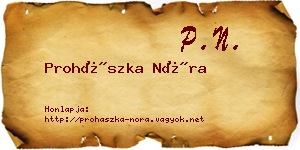 Prohászka Nóra névjegykártya